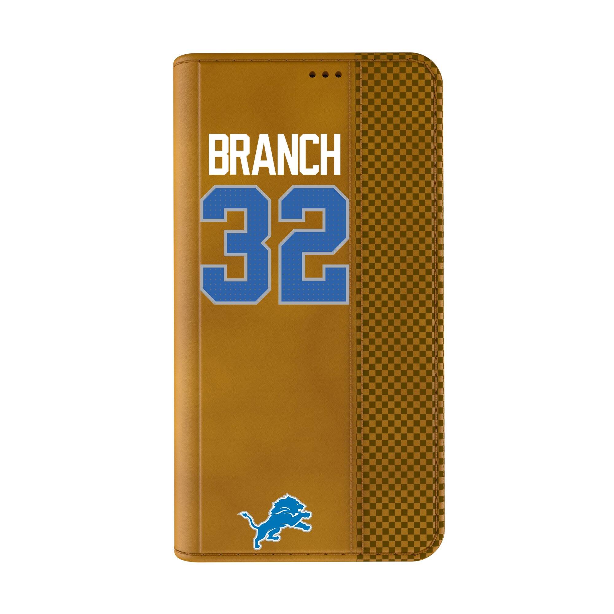 Alt View 1. Keyscaper - Brian Branch Brown Detroit Lions Folio iPhone Case - 13 Pro - Brown.