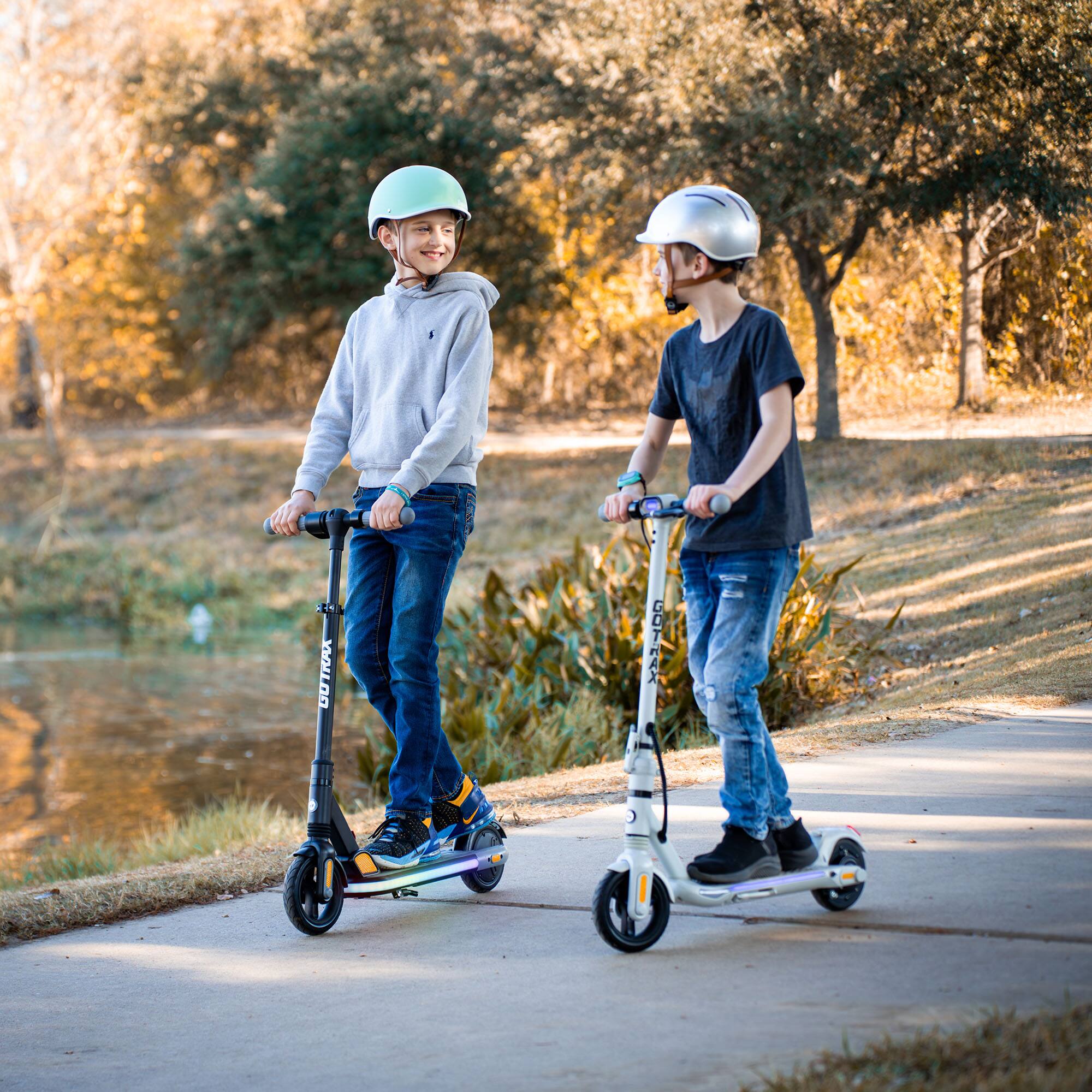 Left. GoTrax - XR Glow  Electric Scooter w/ 11mi Max Operating Range & 10mph Max Speed - Black.