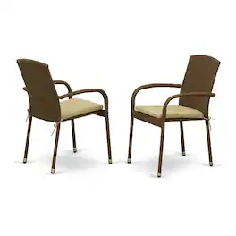 East West Furniture - Wicker Patio Chair - Brown