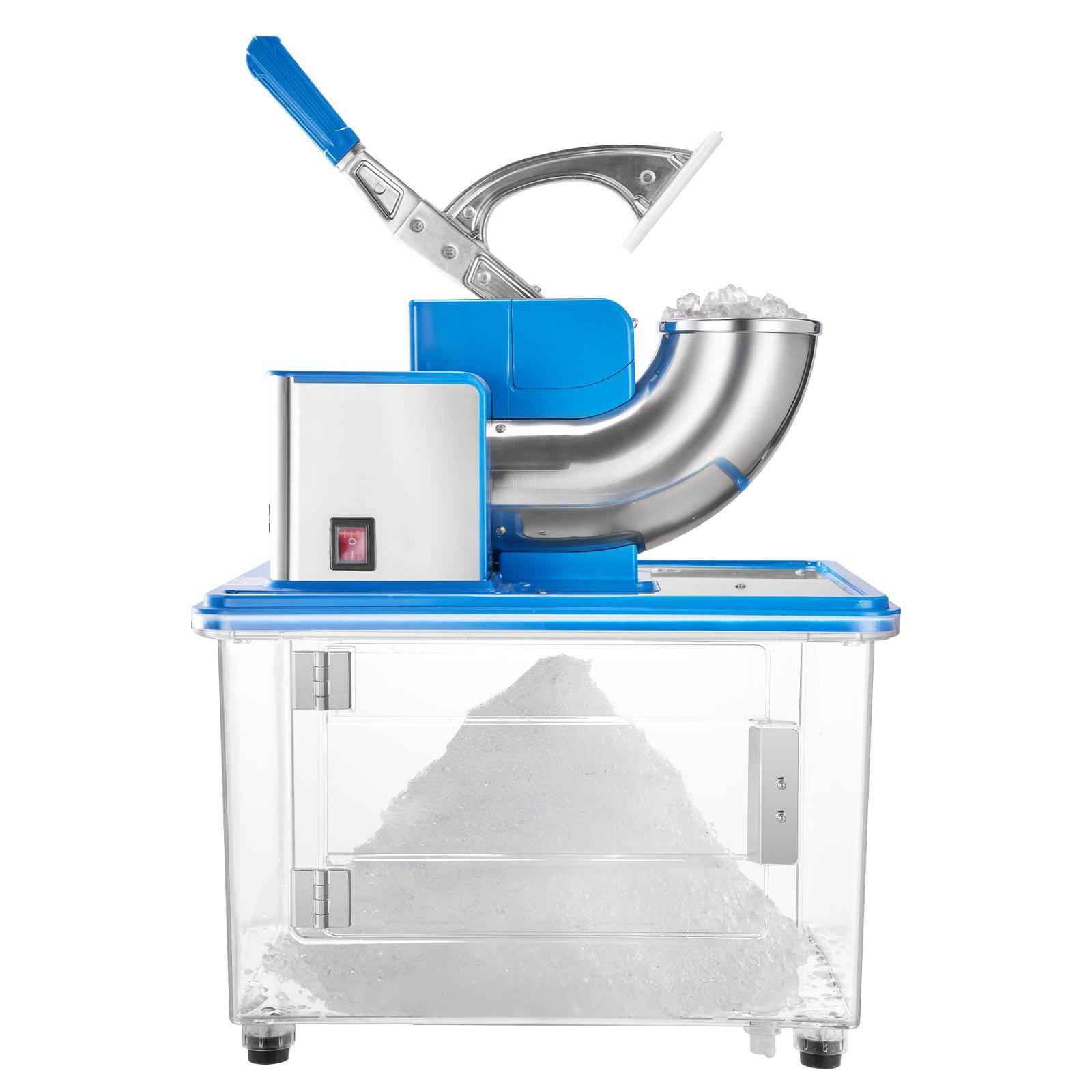 Alt View 10. Glintex - Commercial Ice Crusher 661 lbs/hr, 350W 4-Blade Snow Cone Machine with 11-Gal Ice Box for Restaurants & Bars - Blue.