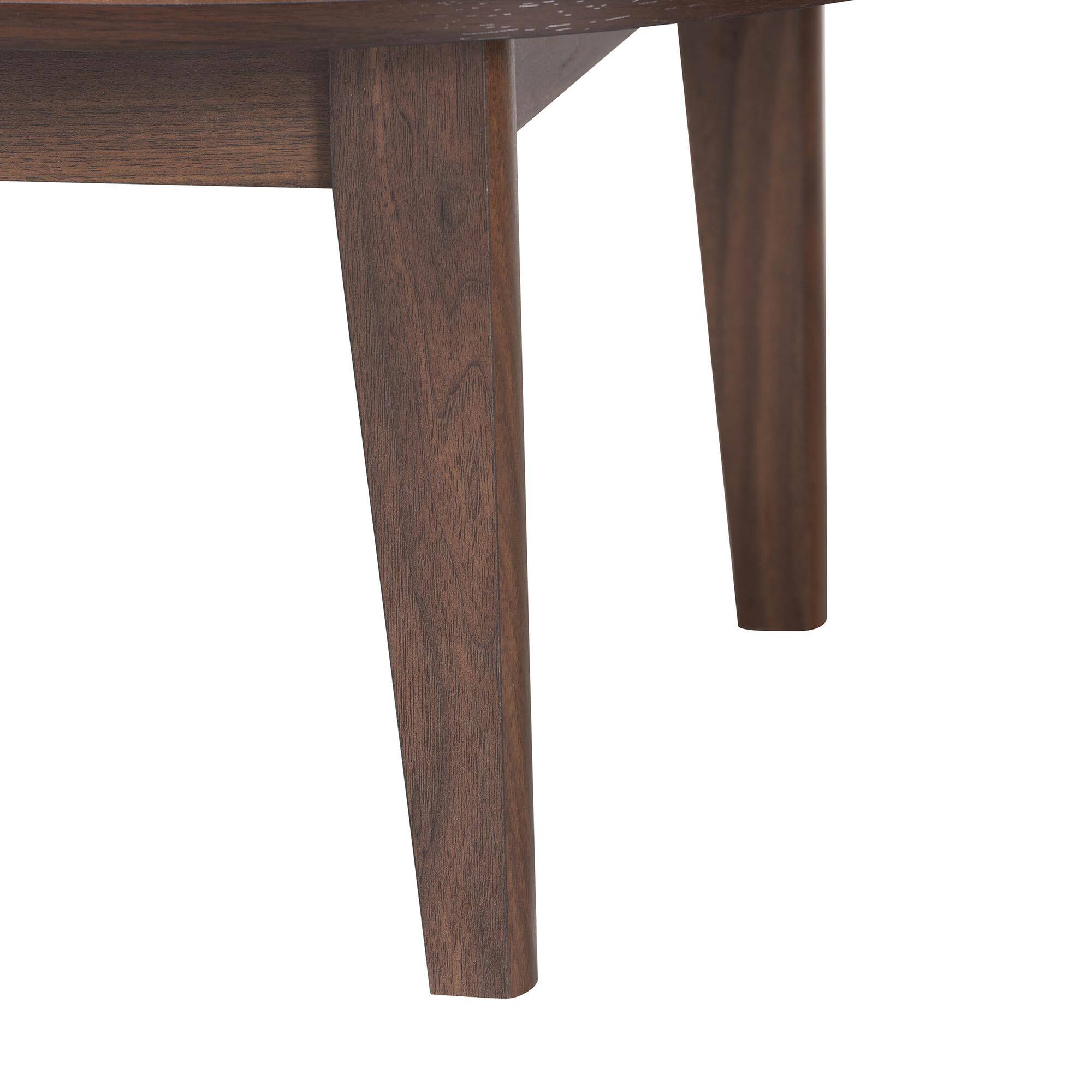 Alt View 4. Baxton Studio - Hayes Wood Writing Desk - Mid-Century Modern Oval Desk with Locking Drawer and Sliding Tambour Doors for Office or Home - Walnut Brown.