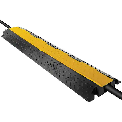 Front. Pyle - 39.4 x 5.11 x 1.8 In. Cable Protector Ramp with Flip-Open Lid, Supports 11,000 Lbs., PCBLCO102 - multicolored.