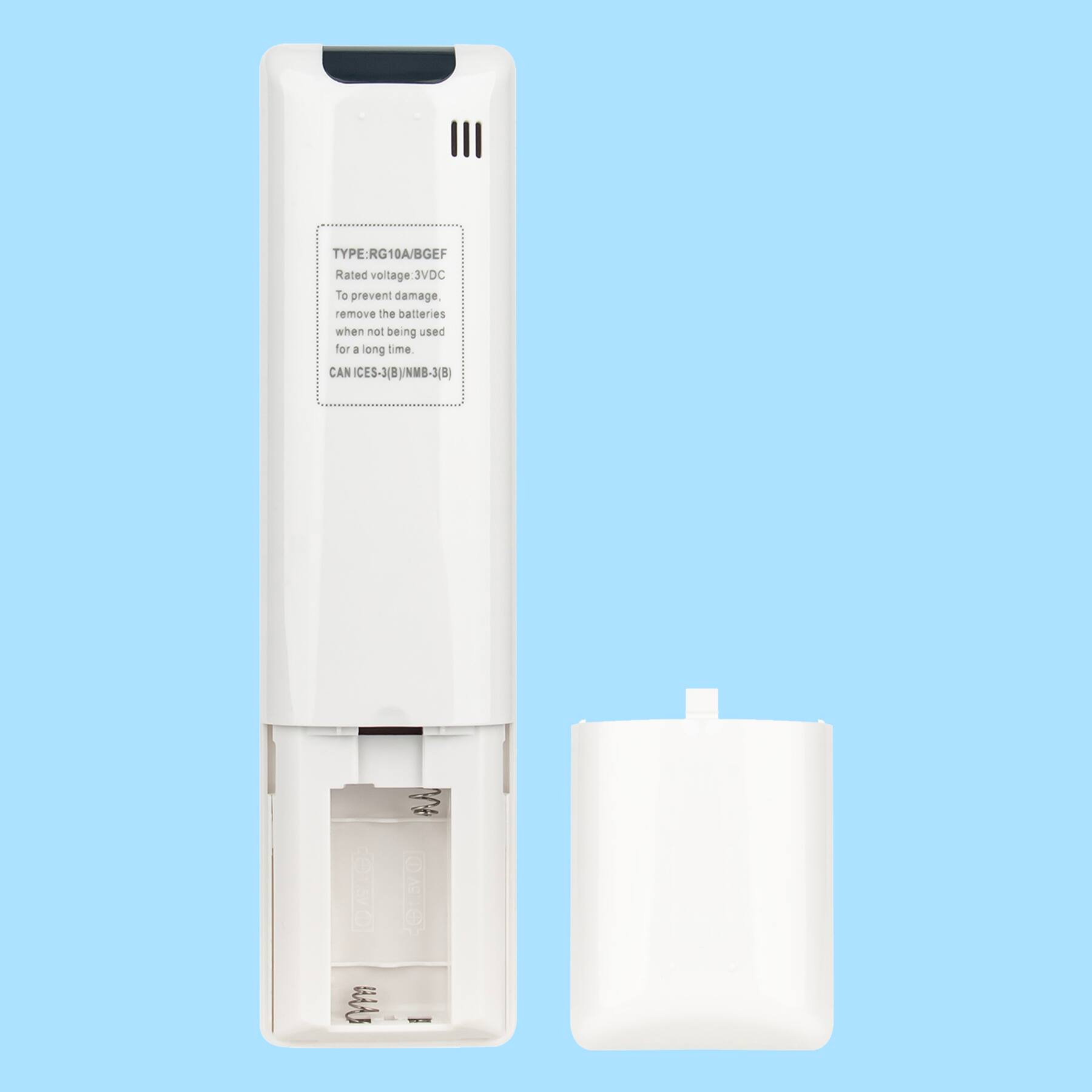 TYPE: RG10A/BGEF  
Rated voltage: 3VDC  
To prevent damage, remove the batteries when not being used for a long time.  
CAN ICS-3(B)/NMB-3(B)