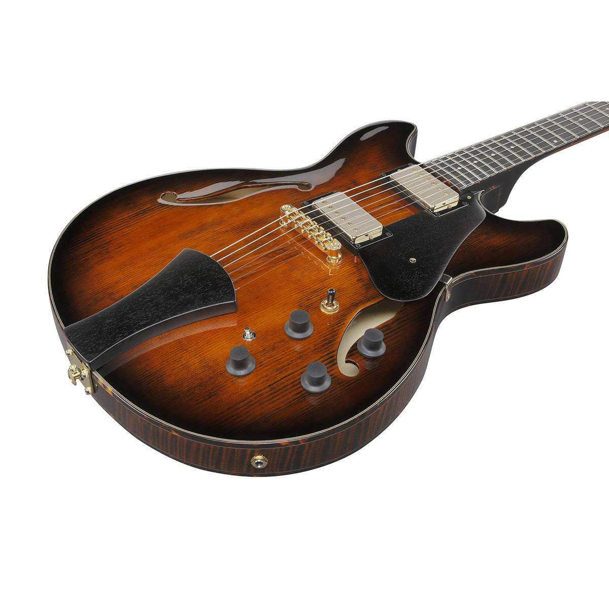 Alt View 5. Ibanez - Ibanez Artstar Series ASH300 Hollow Electric Guitar, Tobacco Brown.