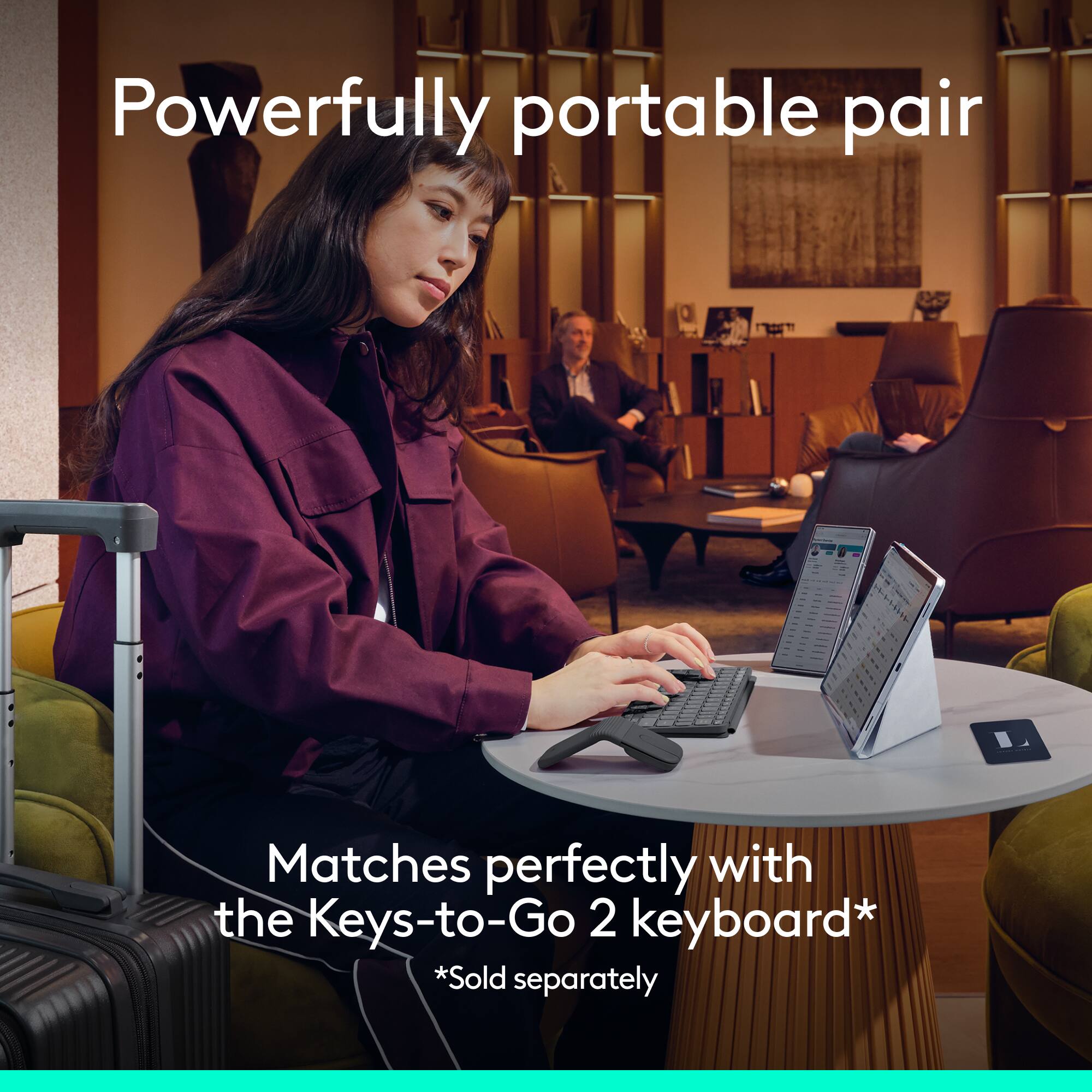 Powerfully portable pair  
Matches perfectly with the Keys-to-Go 2 keyboard*  
*Sold separately