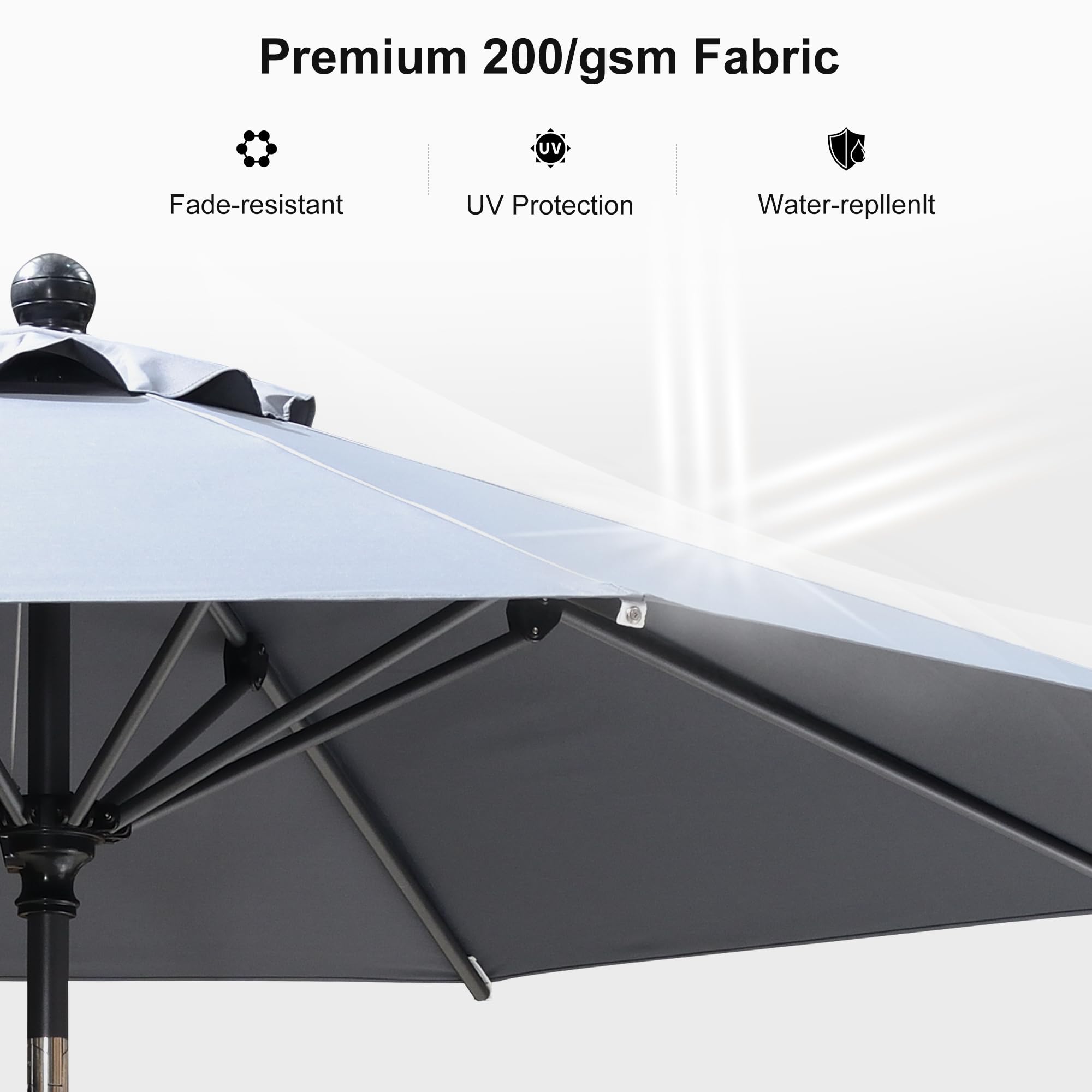 Premium 200/gsm Fabric

- Fade-resistant
- UV Protection
- Water-repellent