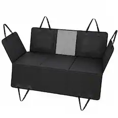 Front. Pawhut - Car Seat Cover for Back Seat, Hard Bottom Back Seat Extender, Waterproof Dog Hammock for Car & SUV - Black.