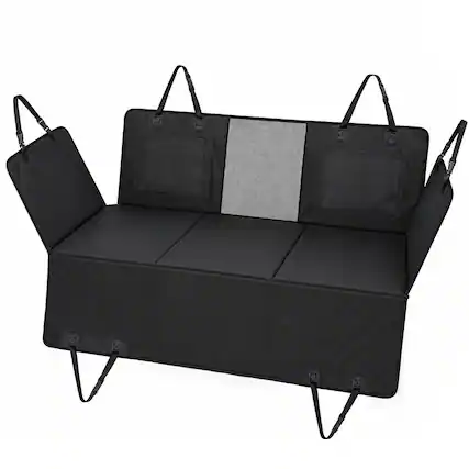 Front. Pawhut - Car Seat Cover for Back Seat, Hard Bottom Back Seat Extender, Waterproof Dog Hammock for Car & SUV - Black.