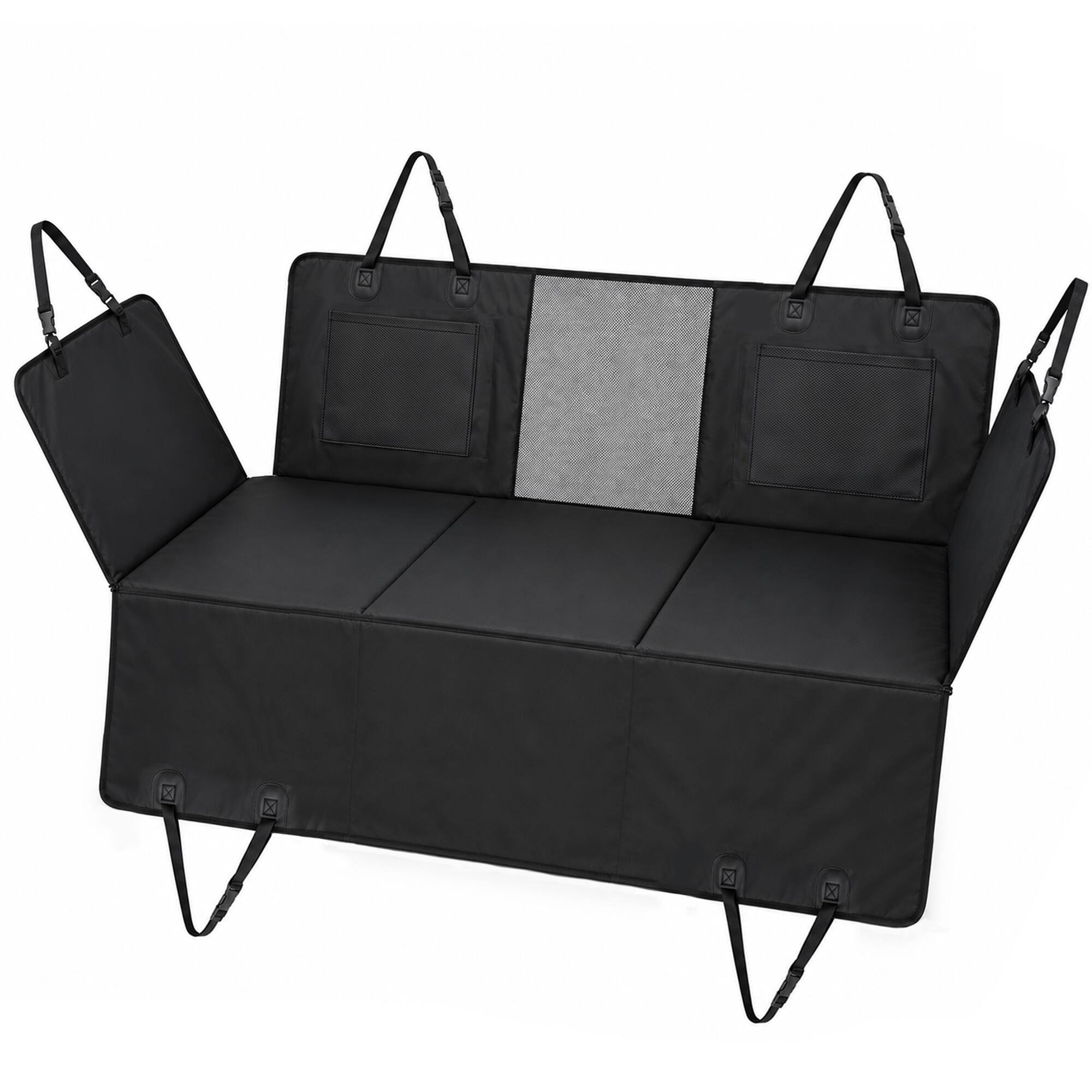 Front. Pawhut - Car Seat Cover for Back Seat, Hard Bottom Back Seat Extender, Waterproof Dog Hammock for Car & SUV - Black.