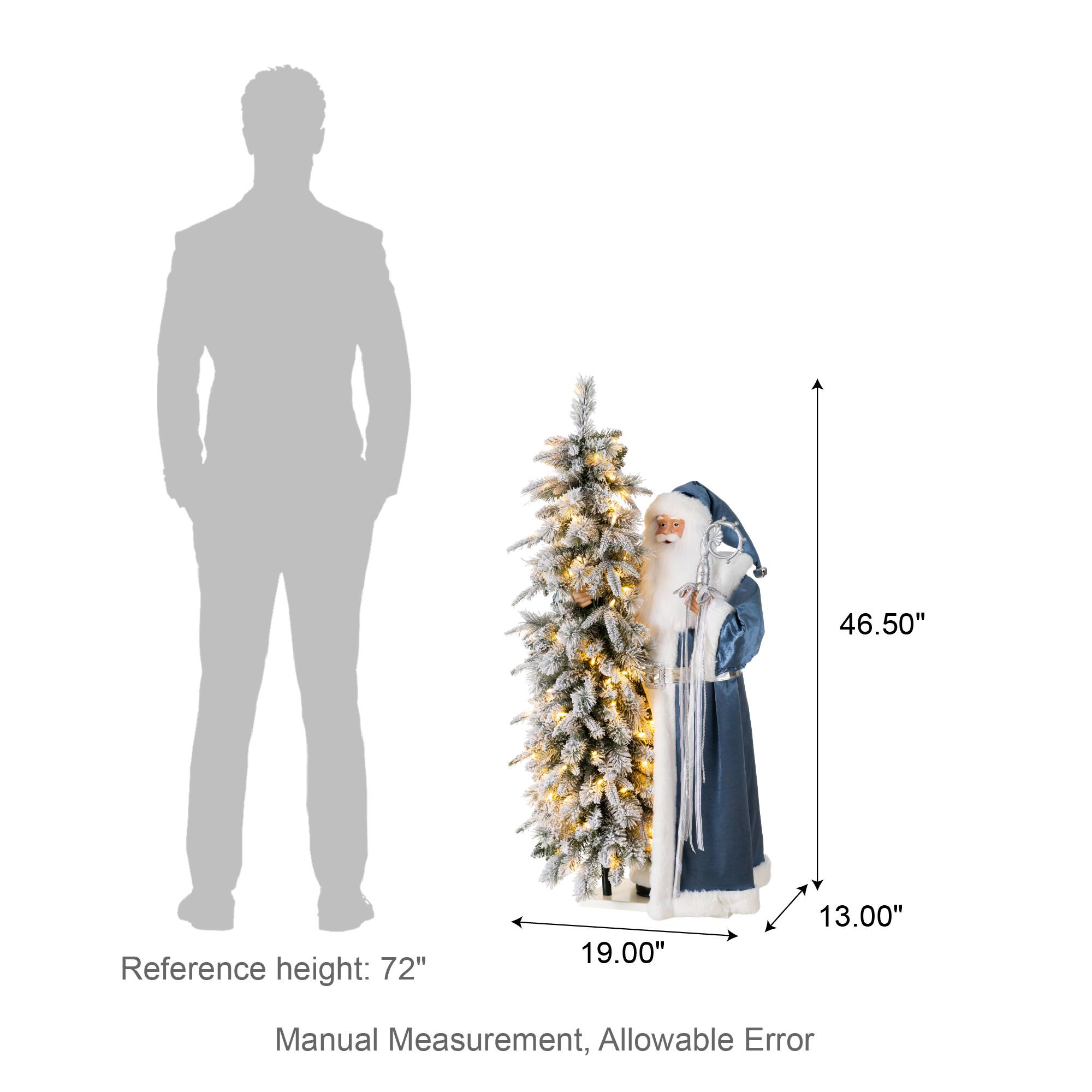 46.50"  
Reference height: 72"  
19.00"  
13.00"  
Manual Measurement, Allowable Error