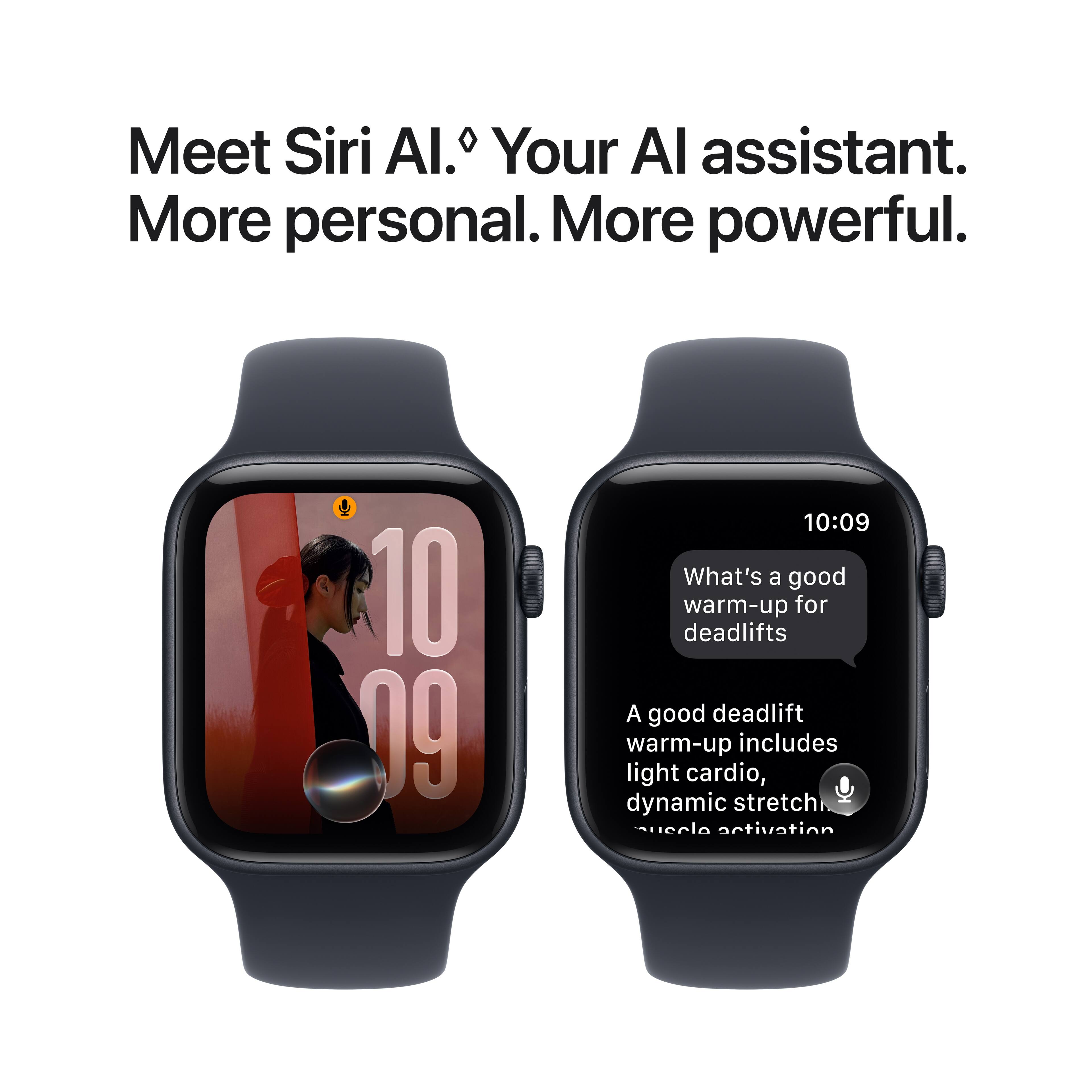 Meet Siri AI. Your AI assistant. More personal. More powerful.

10:09

What's a good warm-up for deadlifts

A good deadlift warm-up includes light cardio, dynamic stretch, and muscle activation.