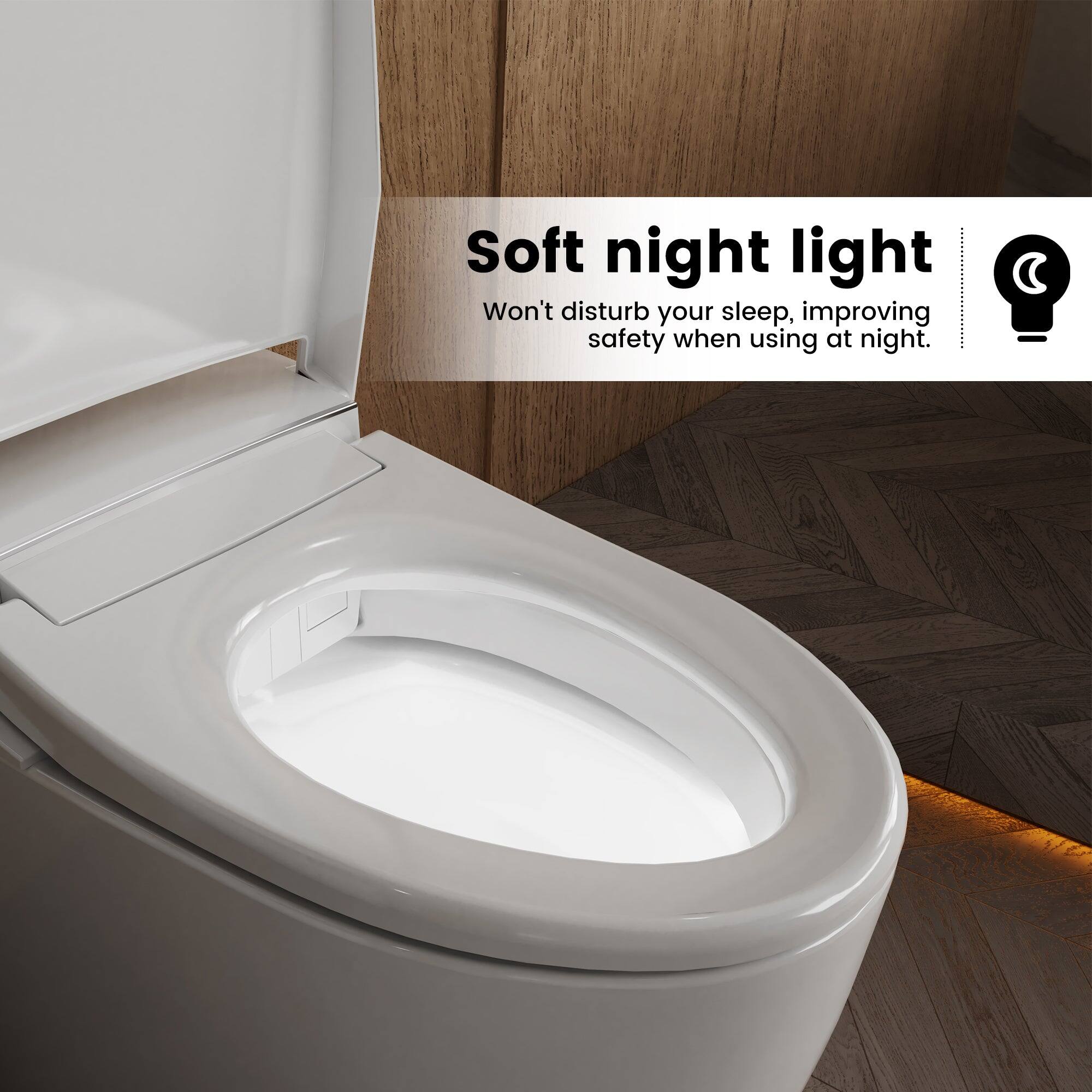 Soft night light  
Won't disturb your sleep, improving safety when using at night.