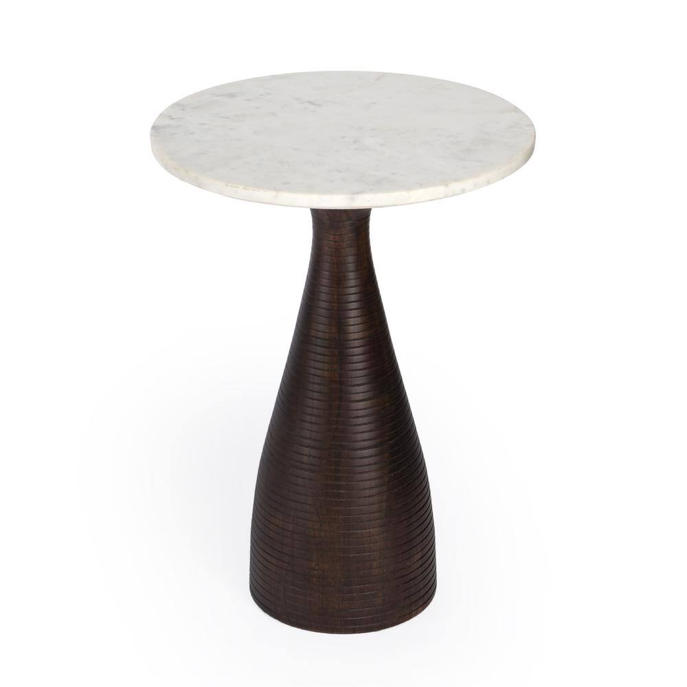 Butler Specialty Julia Marble Pedestal Side Table Dark Brown - Best Buy