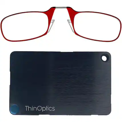 Front. ThinOptics - ThinOptics Readers with Wallet - 2.50 - Red Frame, Black Wallet - Red/Black.