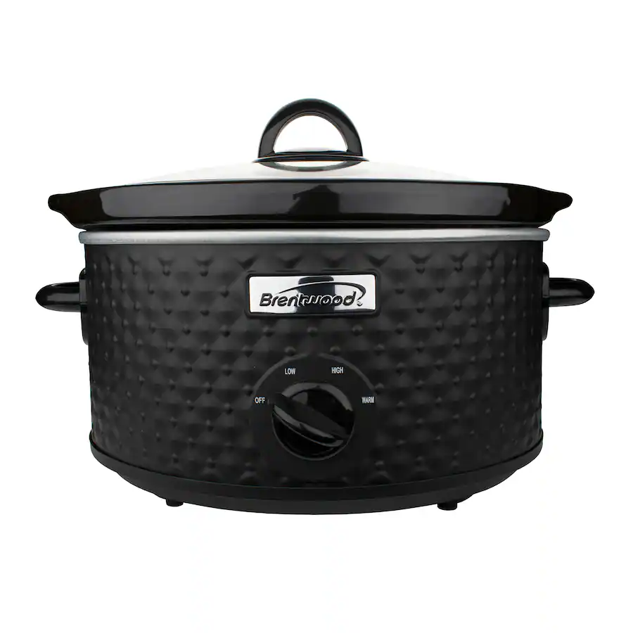Win Pattern Slow Machine Brentwood 3.5 Quart Diamond Pattern Slow Cooker Black 310114776M - Best Buy