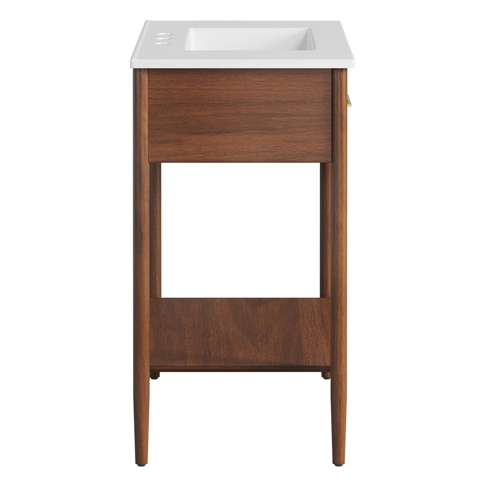 Alt View 2. Modway - Zaire Bathroom Vanity Basin Included by Modway - Walnut White.