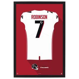 Sporticulture - Bijan Robinson Atlanta Falcons Away Jersey Framed Art Print - White