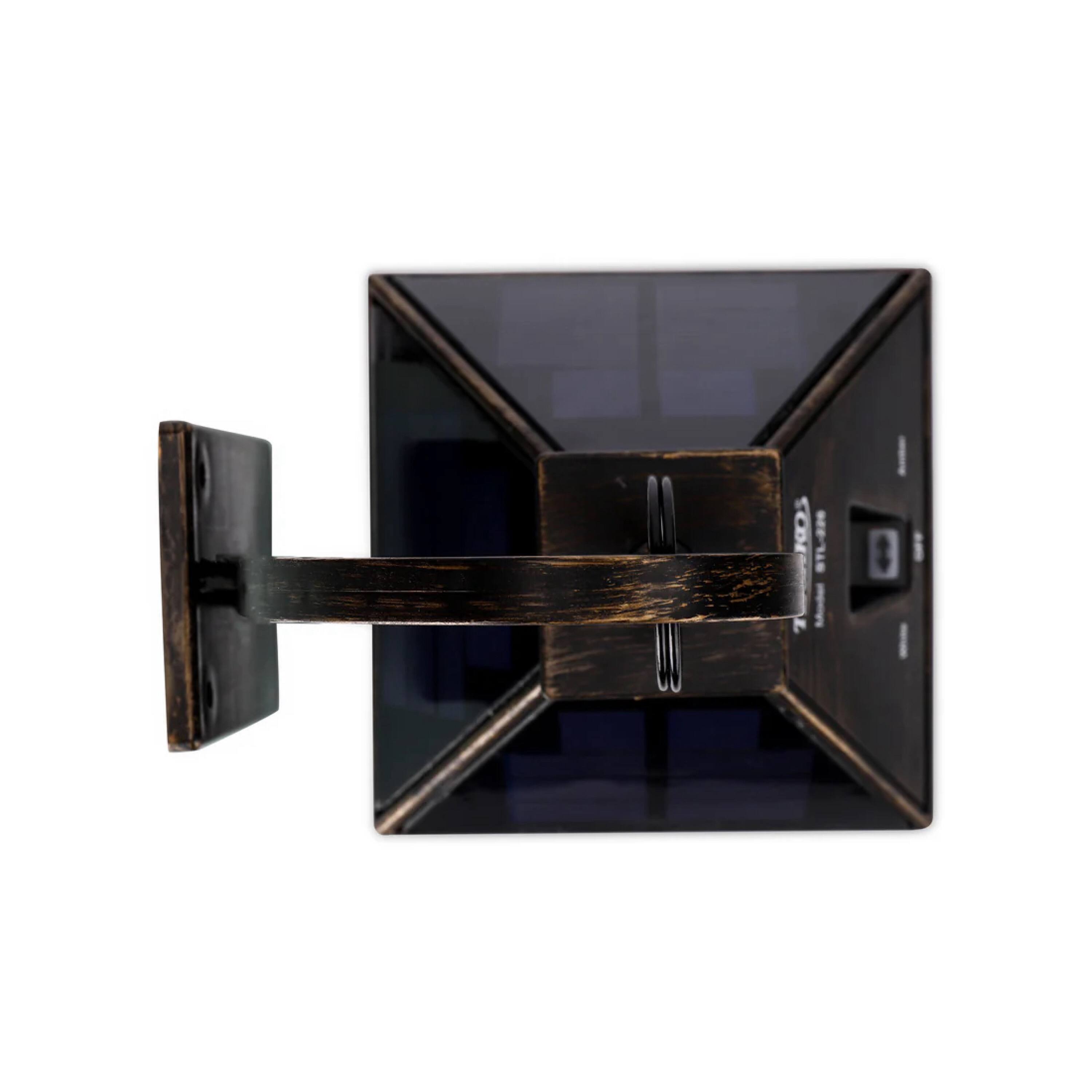 Alt View 1. Techko Maid - Solar Outdoor LED Hanging Coach Light Sconce with Hanger - Dual Lighting Modes - Black.