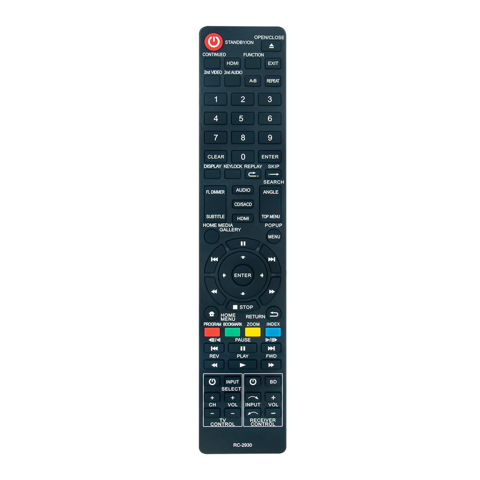 WINFLIKE - New RC-2930 Replaced Remote Control fit for Pioneer Blu-Ray DVD Player - Black