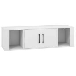 Boyel Living - 12 in. H Storage Cabinet with 2-Doors and 2-Open Shelves - White