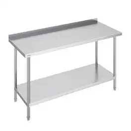 VEVOR - 24 x 60 x 36 Inch Stainless Steel Work Table, Commercial Food Prep Worktable Heavy Duty Prep Worktable - Silver