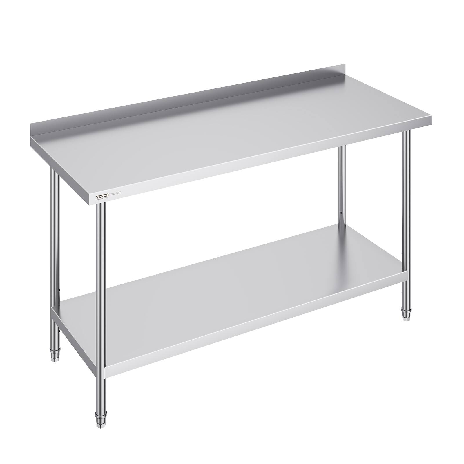Front. VEVOR - 24 x 60 x 36 Inch Stainless Steel Work Table, Commercial Food Prep Worktable Heavy Duty Prep Worktable - Sliver.