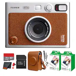 Fujifilm - Instax Mini EVO Instant Film Camera with 40 Films + 32GB Card - Brown