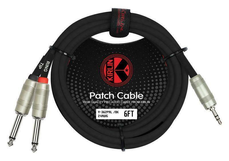 KIRLIN TIP RING KIRLIN Patch Cable HIGH QUALITY PRO AUDIO CABLE FROM KIRLIN Y-362PRL /BK 24AWG 6FT