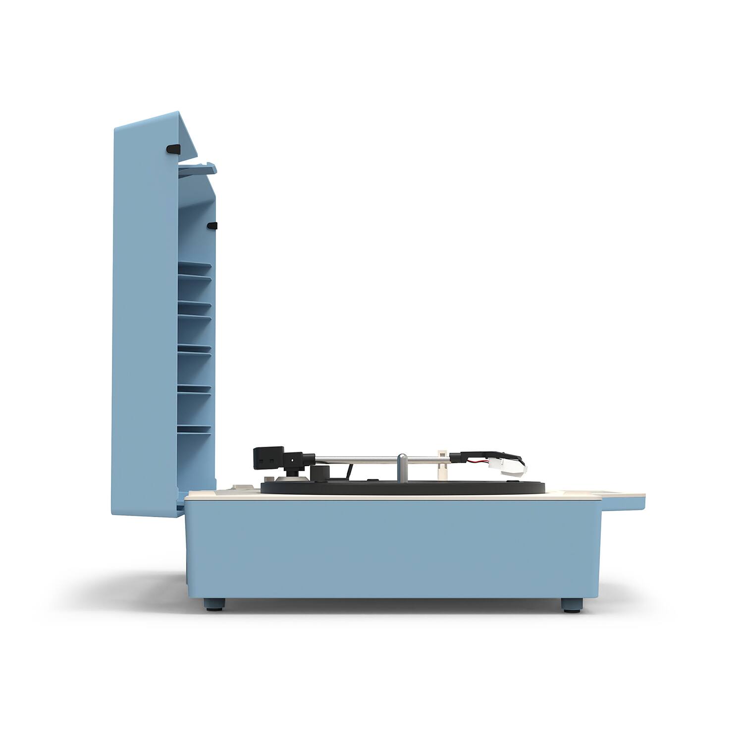Alt View 17. Victrola - Re-Spin Sustainable Bluetooth Suitcase Record Player - Light Blue.