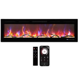 Qeetex - 90 Inch Wall Mounted and Recessed Electric Fireplace Heater for Living Room