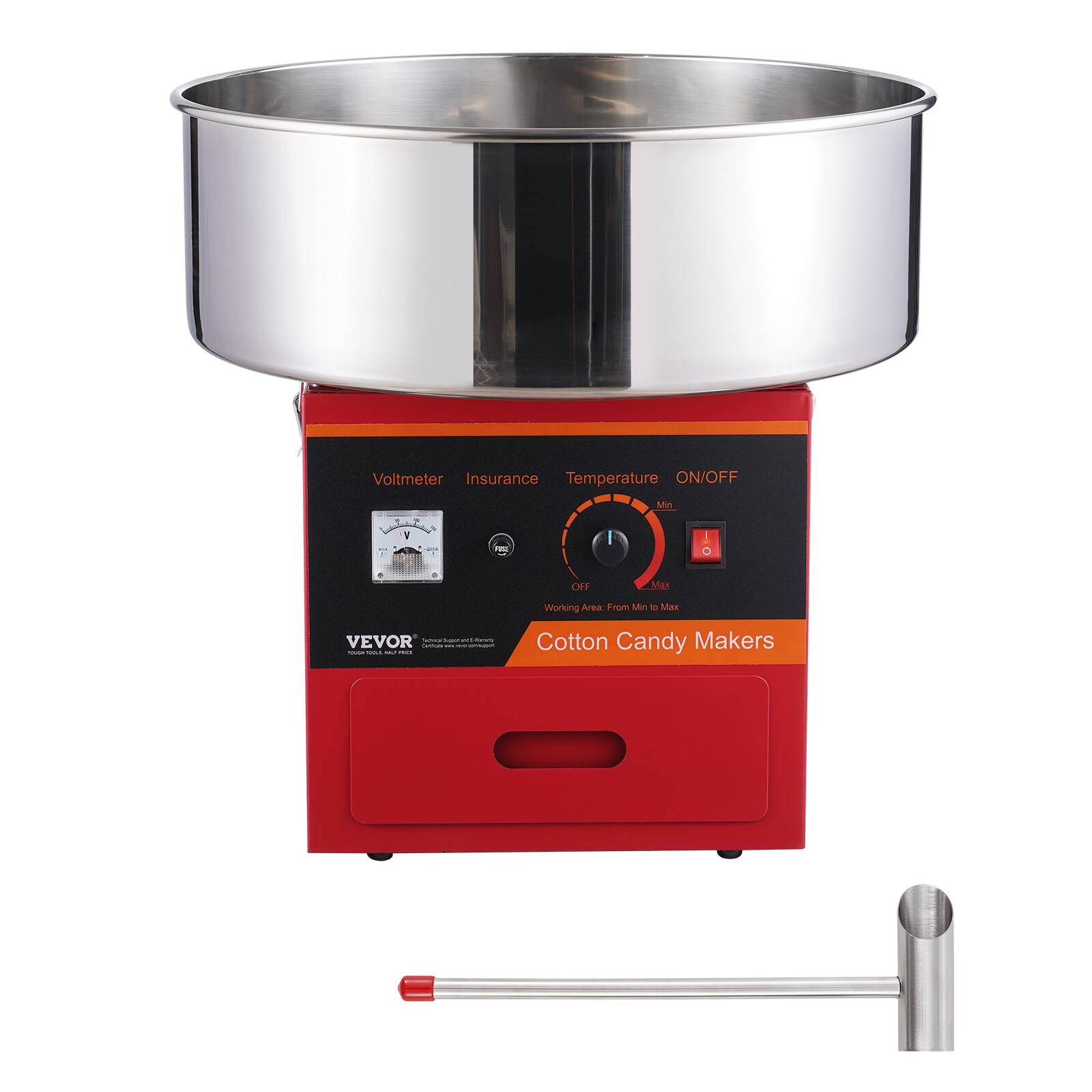 Voltmeter Insurance Temperature ON/OFF Min Max Working Area From Min to Max VEVOR Cotton Candy Makers