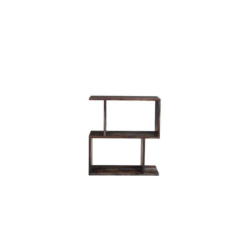 Angle. Porter Designs - Fall River Solid Sheesham Wood Bookcase - Gray.