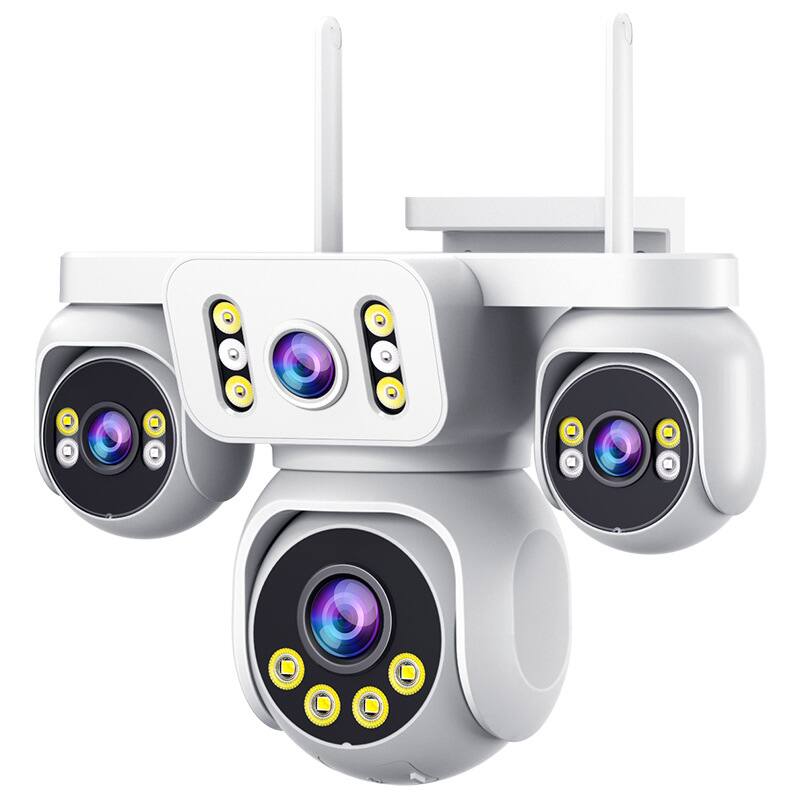 Front. Cluzine - 20MP 360° PTZ Wireless Security Camera,4-Lens 4G Outdoor IP67, Auto Tracking Motion Detection with Siren.