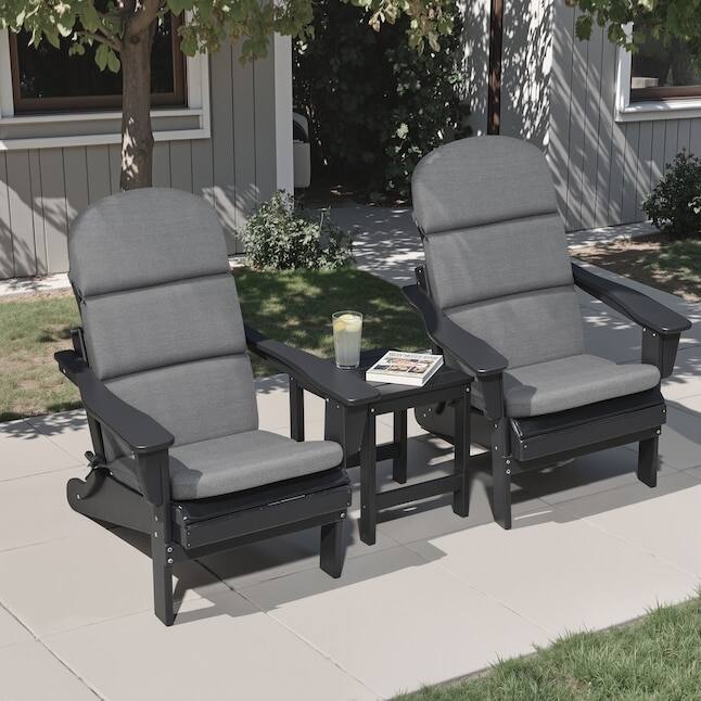 Alt View 6. Crestlive Products - Crestlive Products 2pc Outdoor water resistant Adirondack High Back Chair Cushion 19.69-in Gray patio chair cushion - Light gray.