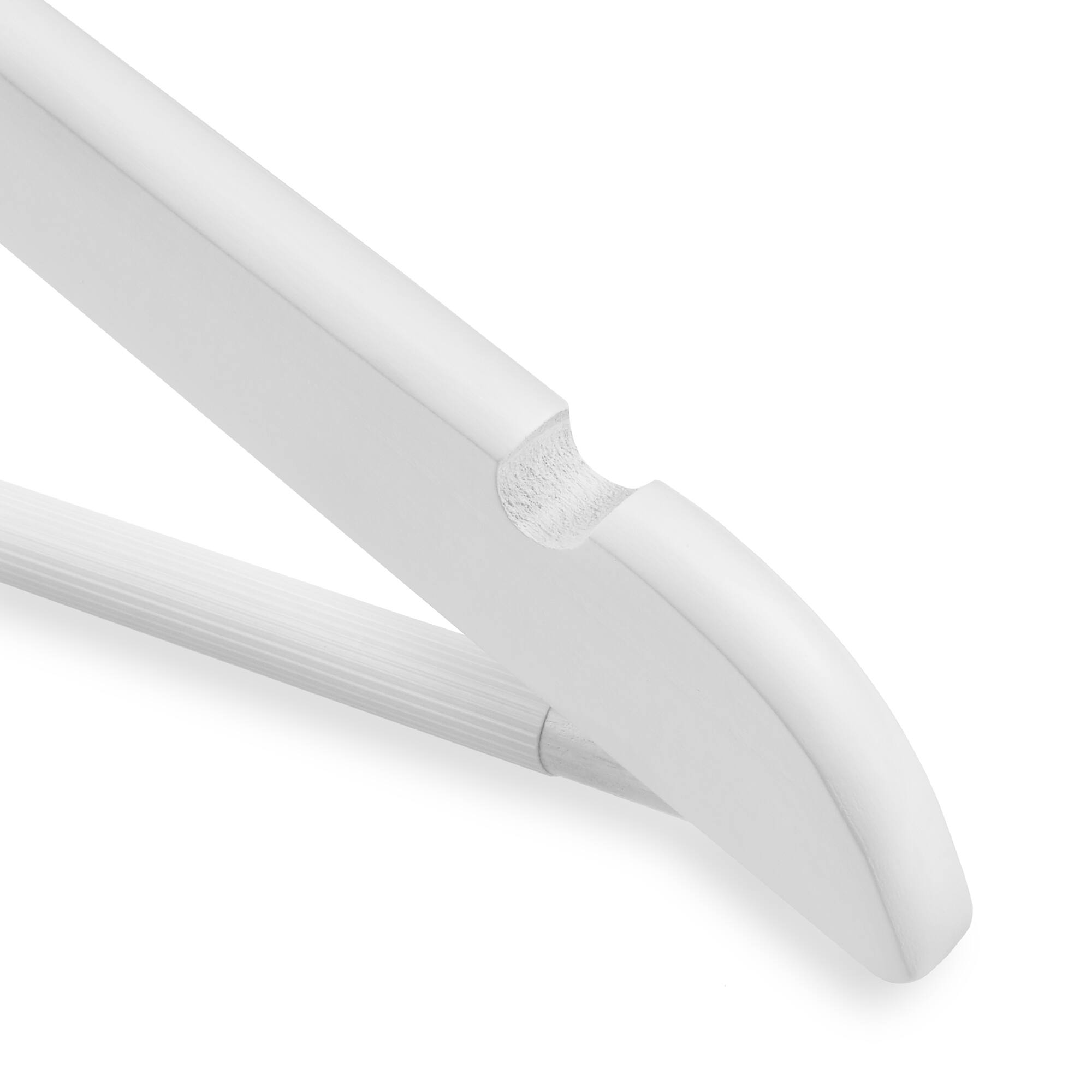 Alt View 2. Casafield - 40 Wooden Suit Hangers - White.