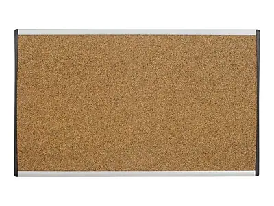 Front. Quartet - Arc Cubicle Cork Bulletin Board, 18"H x 30"W - Aluminum Frame.