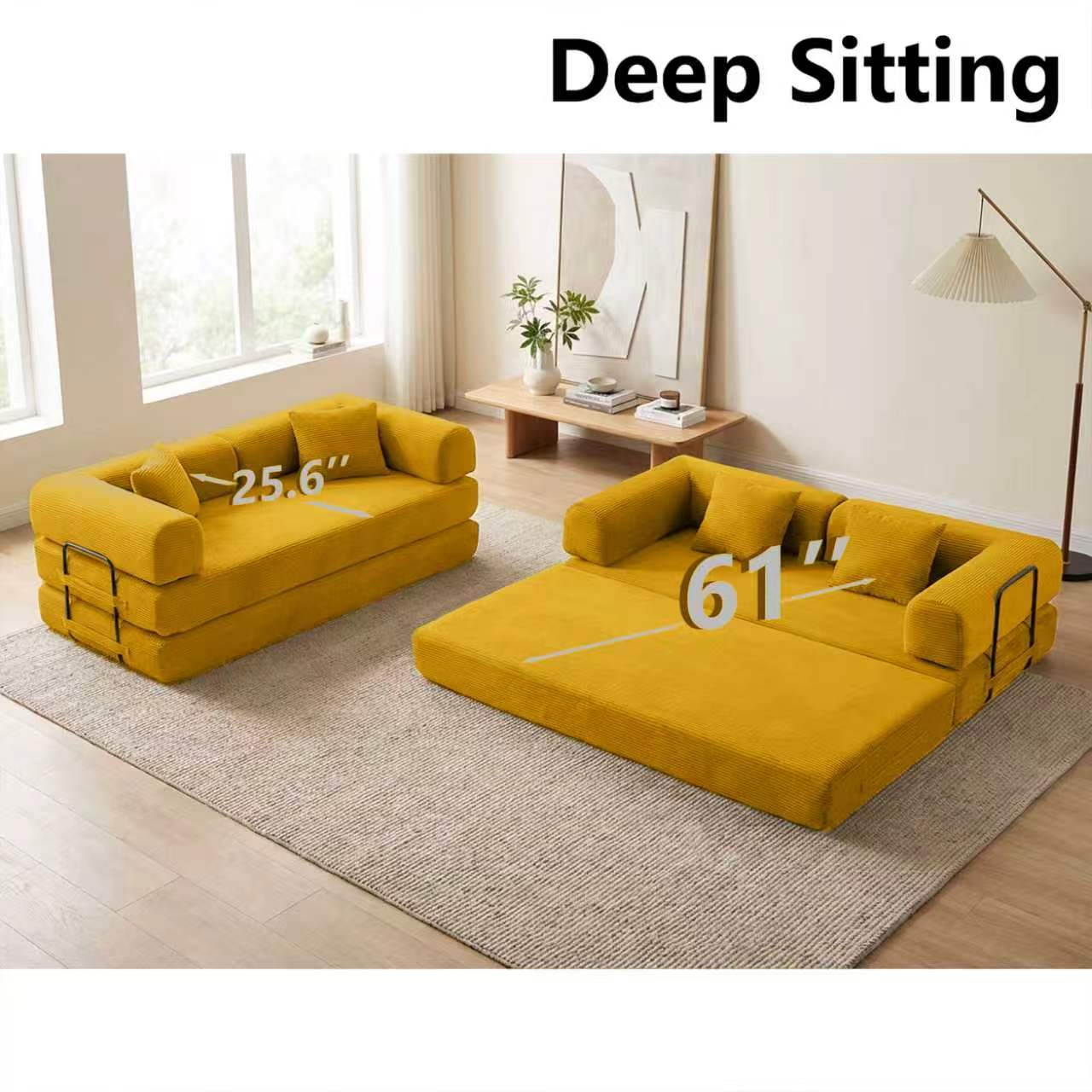 Deep Sitting  
25.6"  
61"