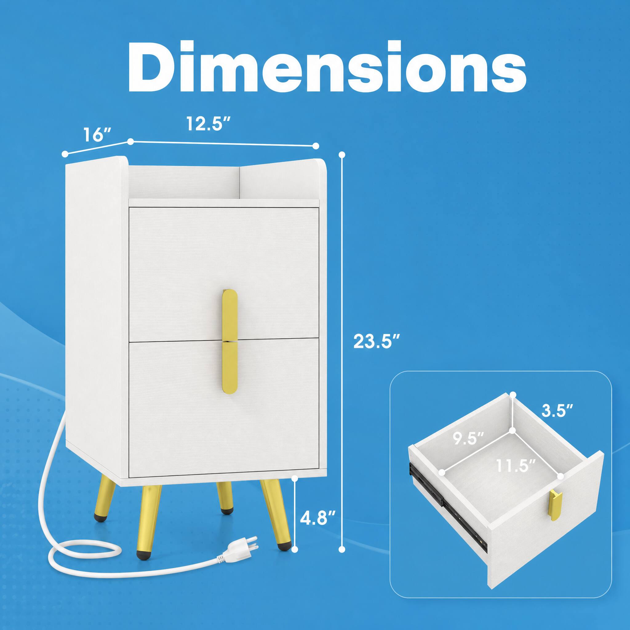 Dimensions: 12.5" x 16" x 23.5" x 3.5" x 9.5" x 11.5" x 4.8"