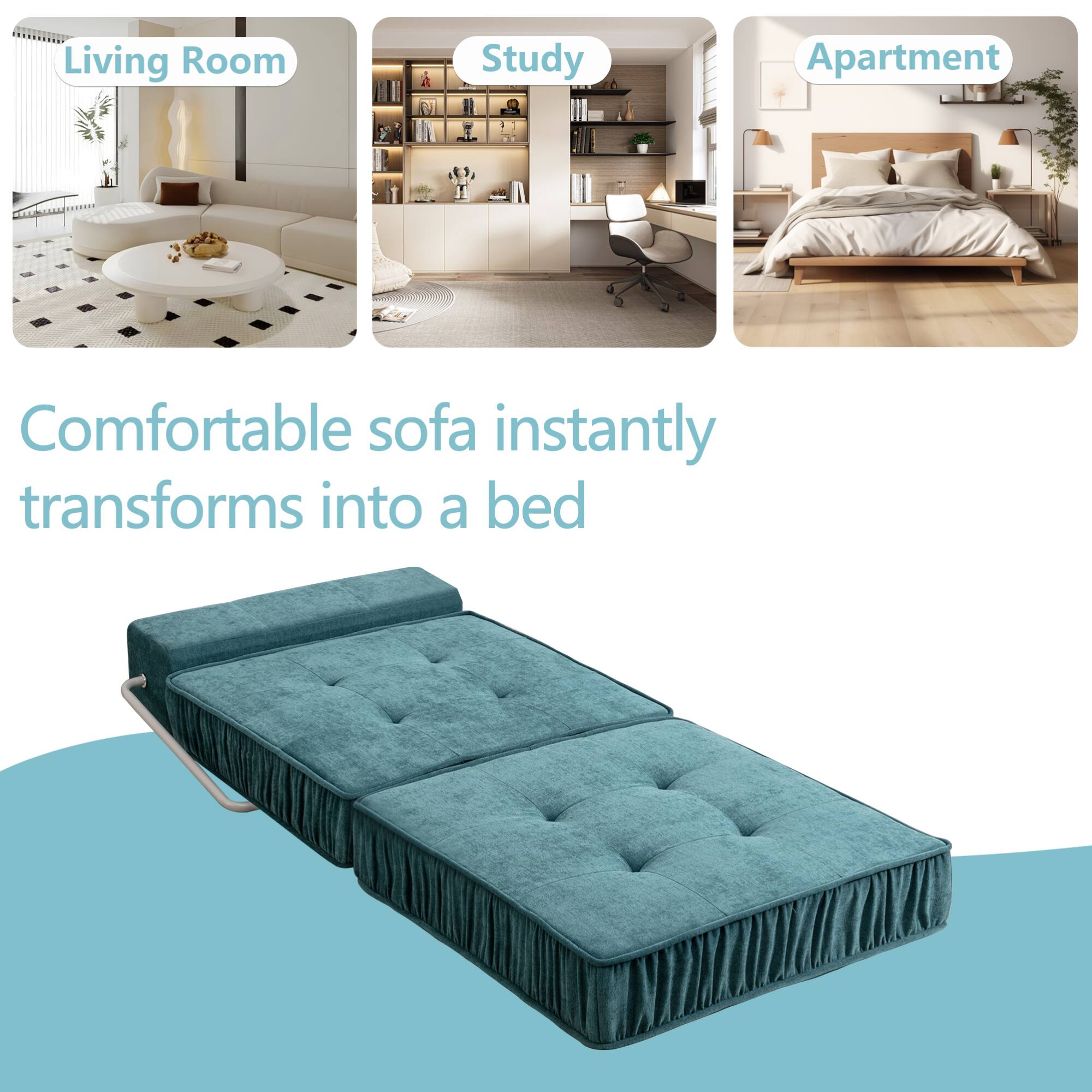 Living Room  
Study  
Apartment  

Comfortable sofa instantly transforms into a bed