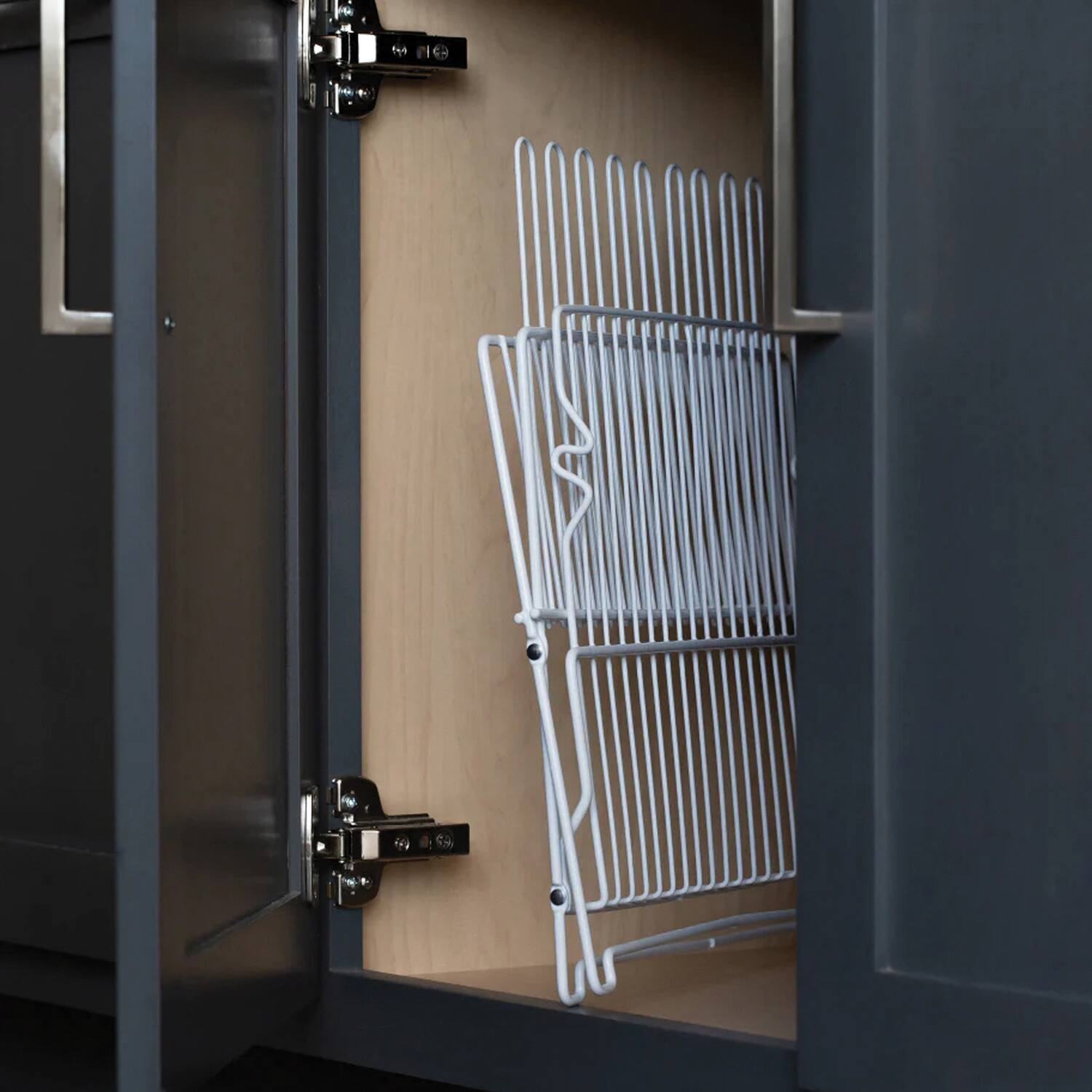 Left. Better Houseware - Jr. Folding Dish Rack - Metallic.