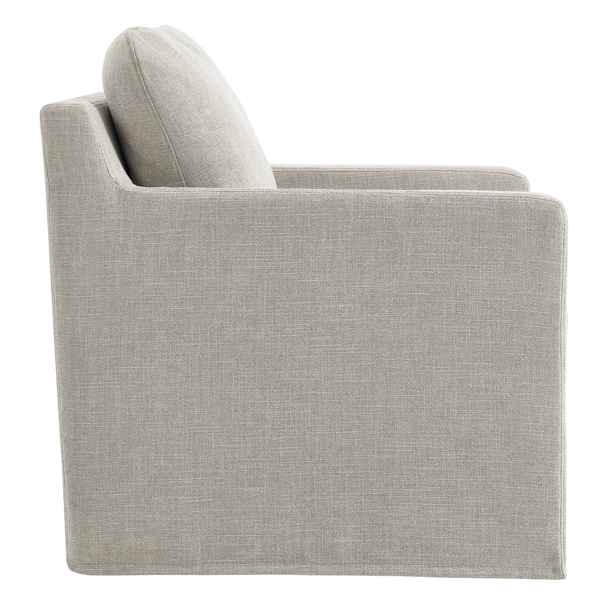 Back. Modway - Serene Fabric Slipcovered Swivel Armchair by Modway - Brown.