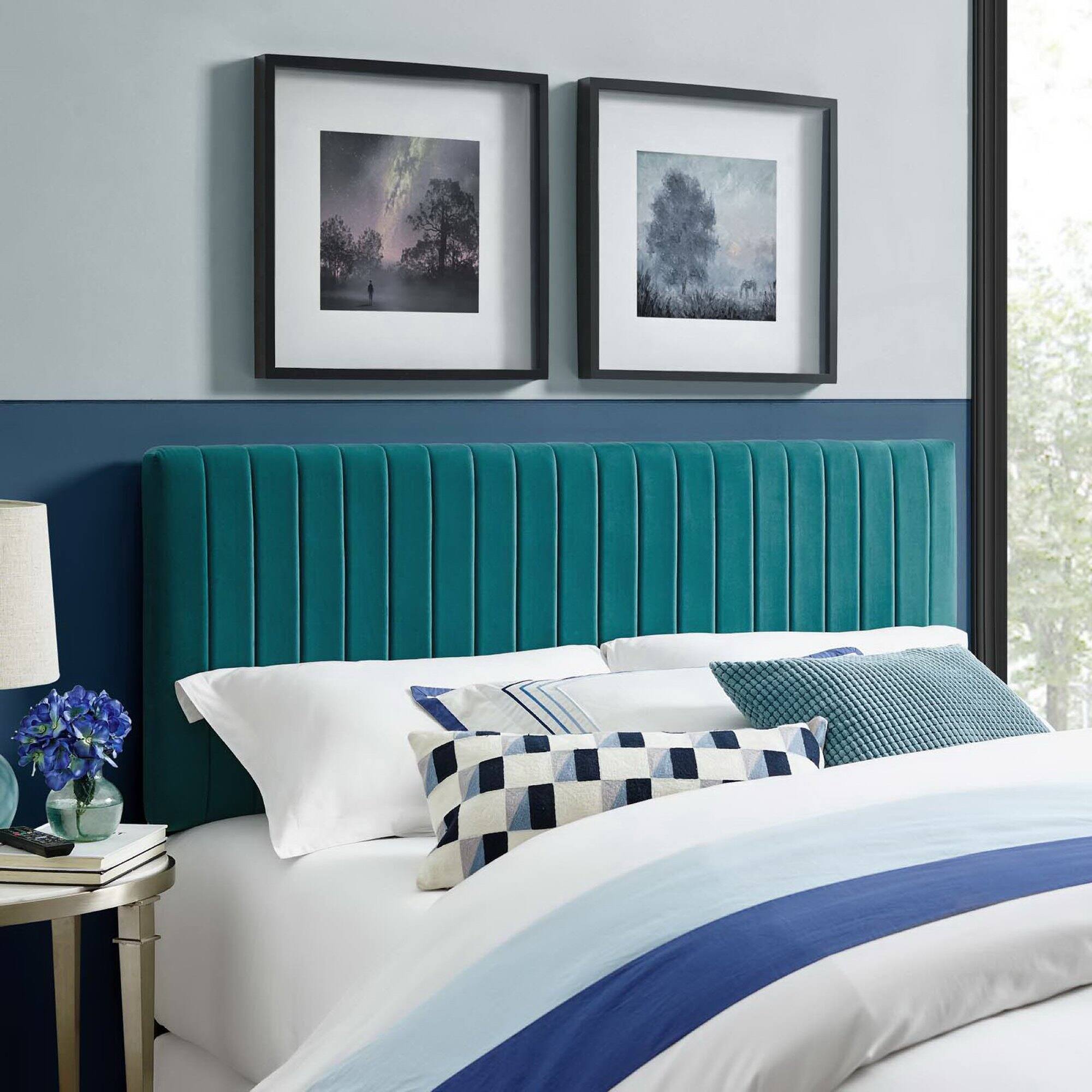 Alt View 2. Modway - Keira Performance Velvet Full / Queen Headboard by Modway - Blue.