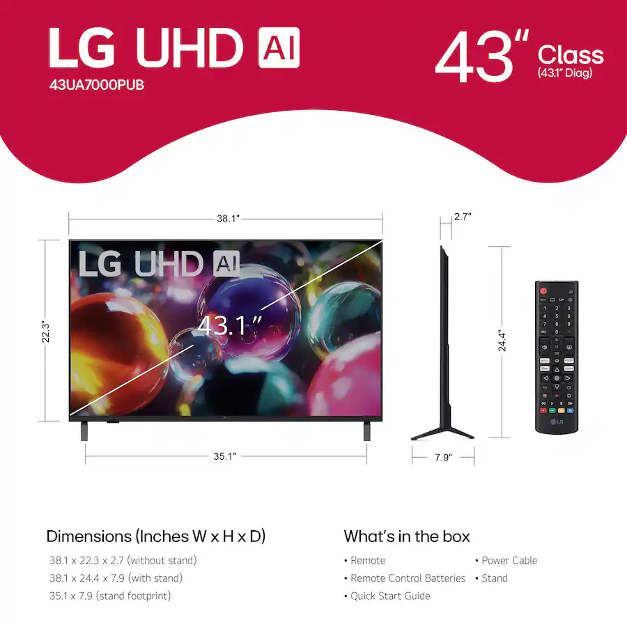 LG 43 Class UA7000 Series LED AI 4K UHD Smart WebOS TV 2025 lg-43-class-ua7000-series-led-ai-4k-uhd-smart-webos-tv-2025