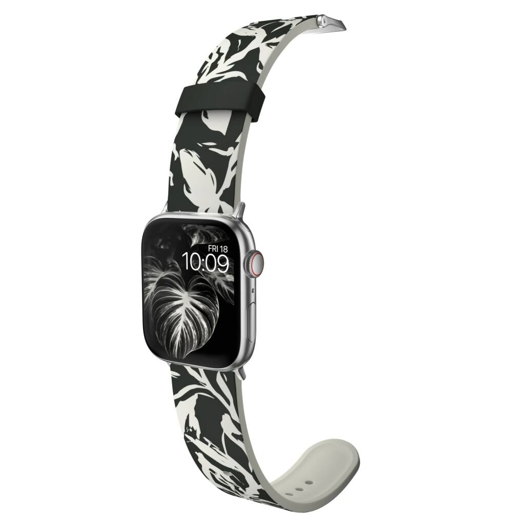 MobyFox - Silicone Watch Band for Apple Watch, Sweat & UV-Resistant, Stainless Steel Buckle, Compatible with All Series - Botanica