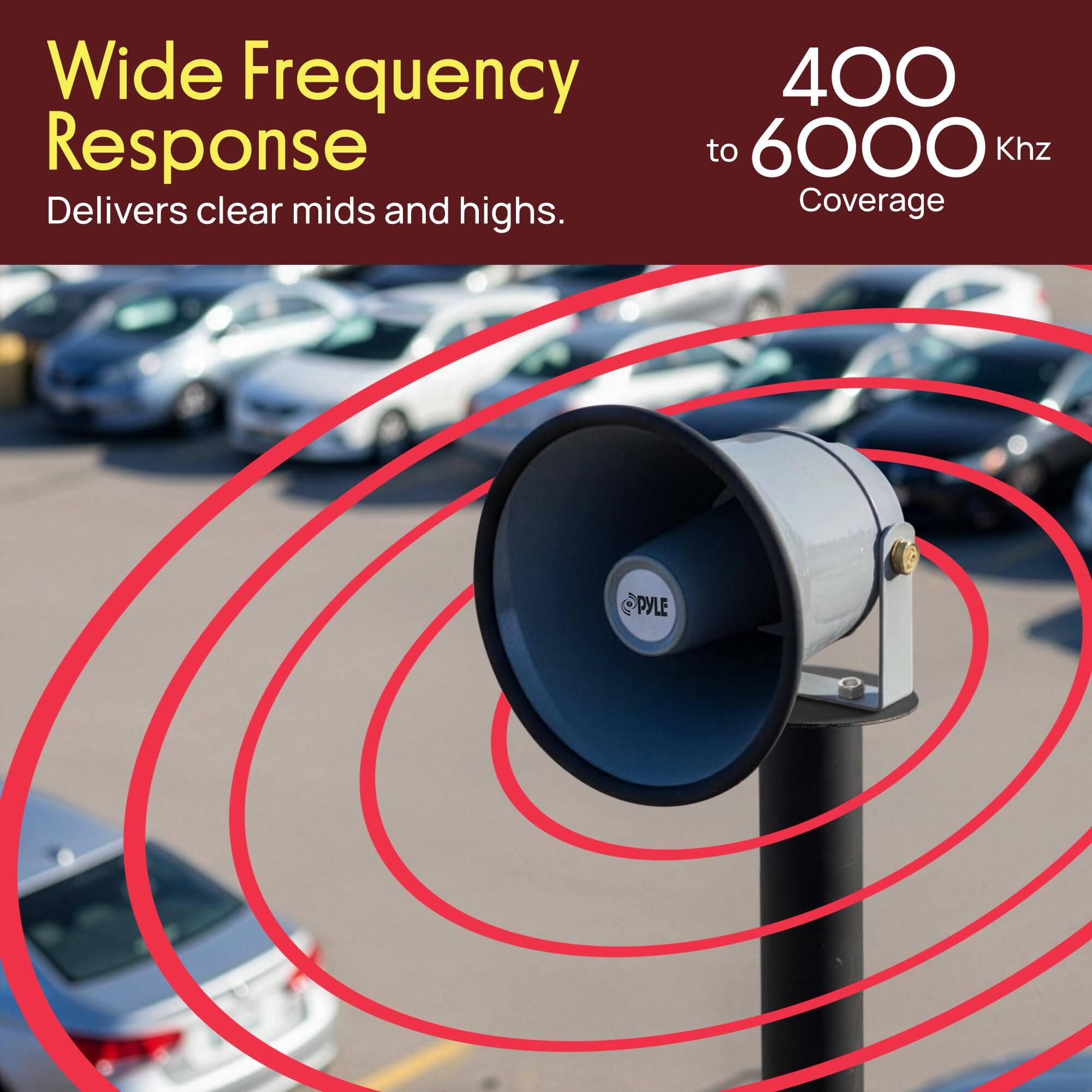 Wide Frequency Response  
Delivers clear mids and highs.  

400 to 6000 Khz Coverage