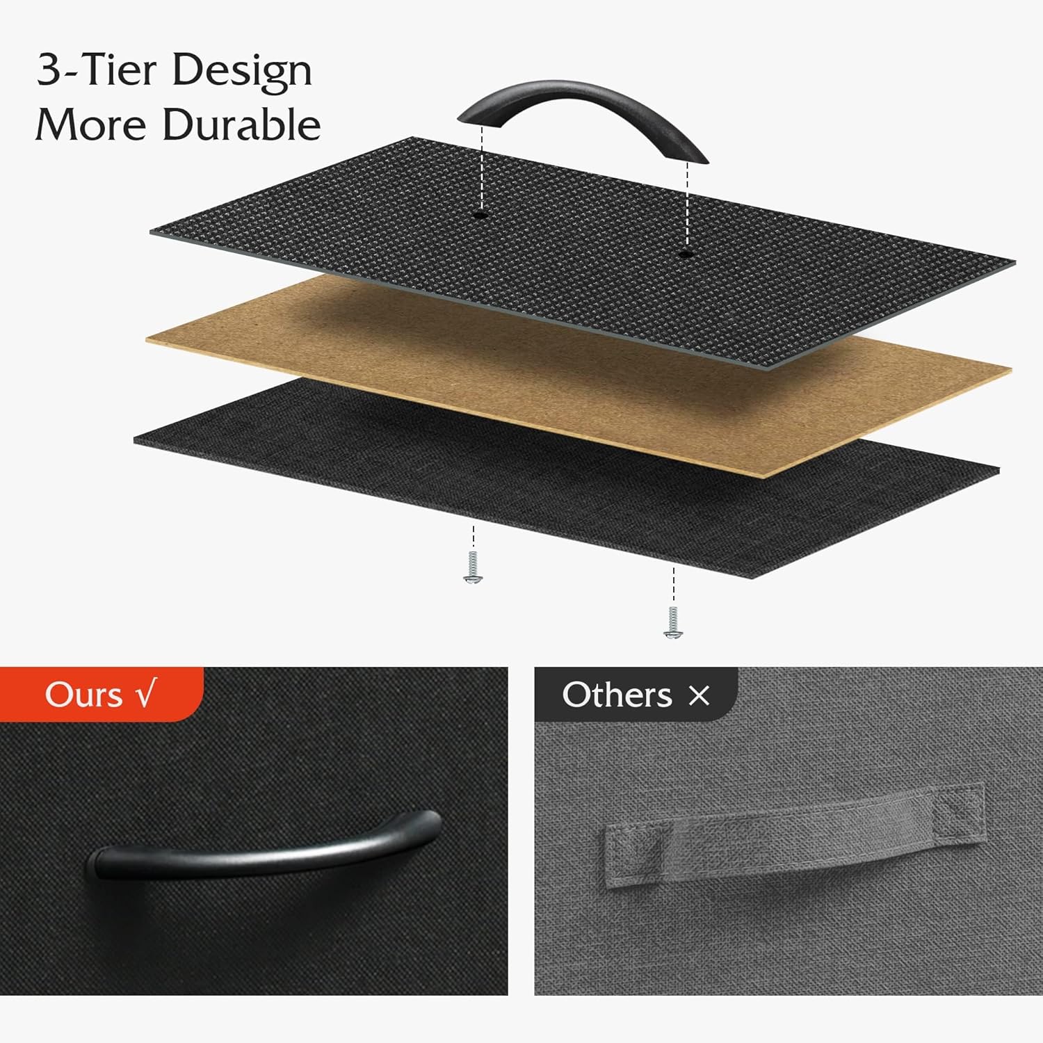 3-Tier Design  
More Durable  

Ours √  
Others ×