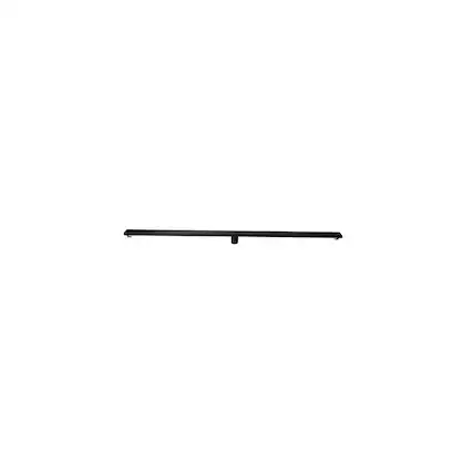 Front. Alfi - 59" Black Matte Stainless Steel Linear Shower Drain with Groove Holes - Black.