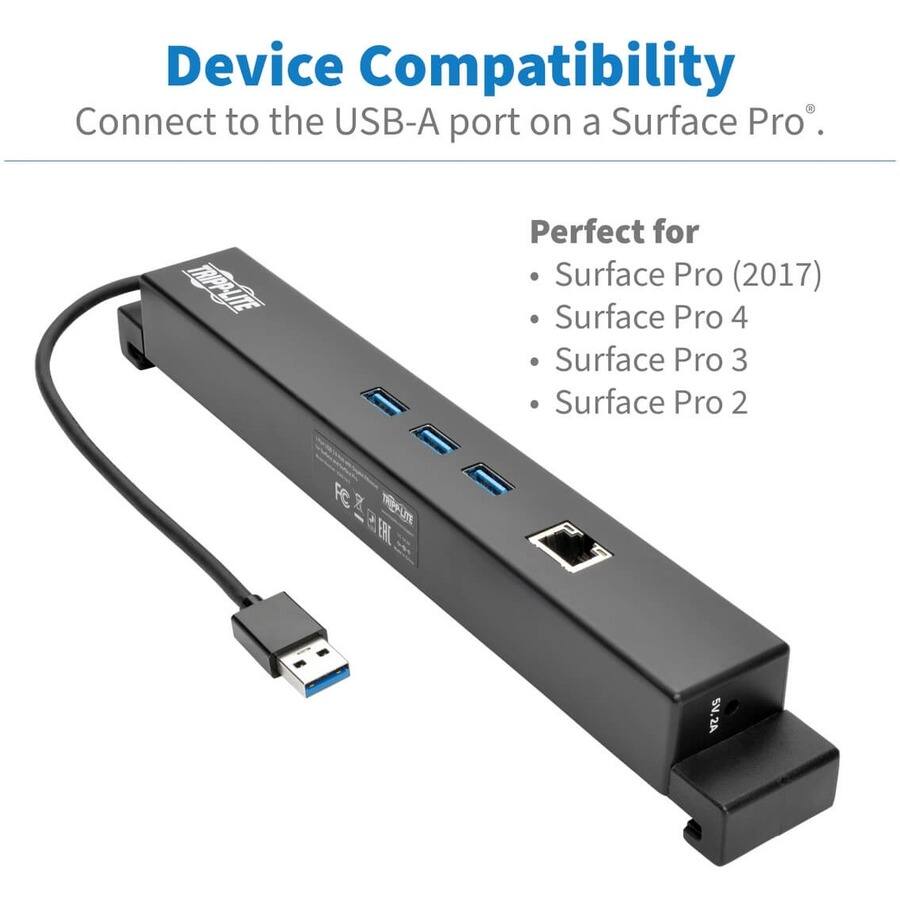 Device Compatibility  
Connect to the USB-A port on a Surface Pro®.  

Perfect for  
- Surface Pro (2017)  
- Surface Pro 4  
- Surface Pro 3  
- Surface Pro 2  

FC SV.2A