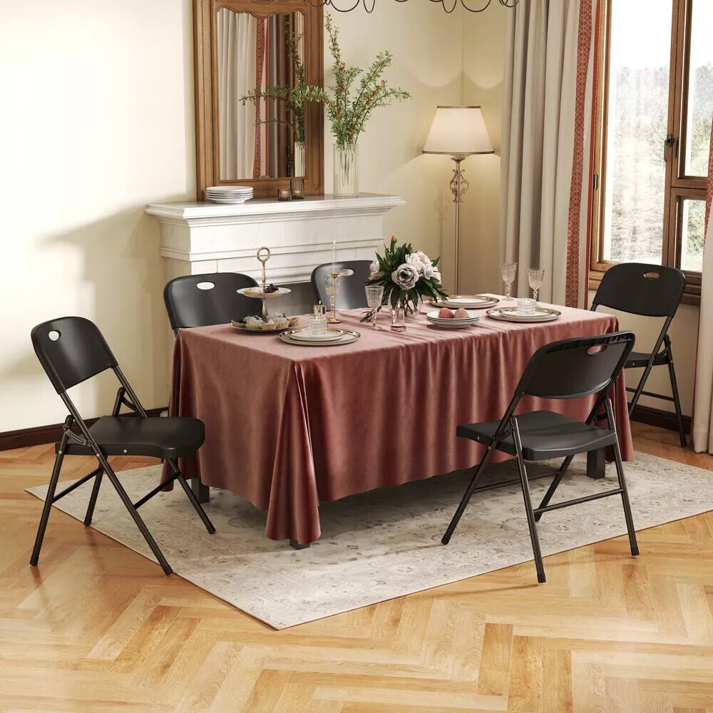 Alt View 4. Essen Blissed - 6 Pack Large Back Folding Chair for Indoor Outdoor Events, Wedding, Party, Restaurant, Meeting Room Black - Black.