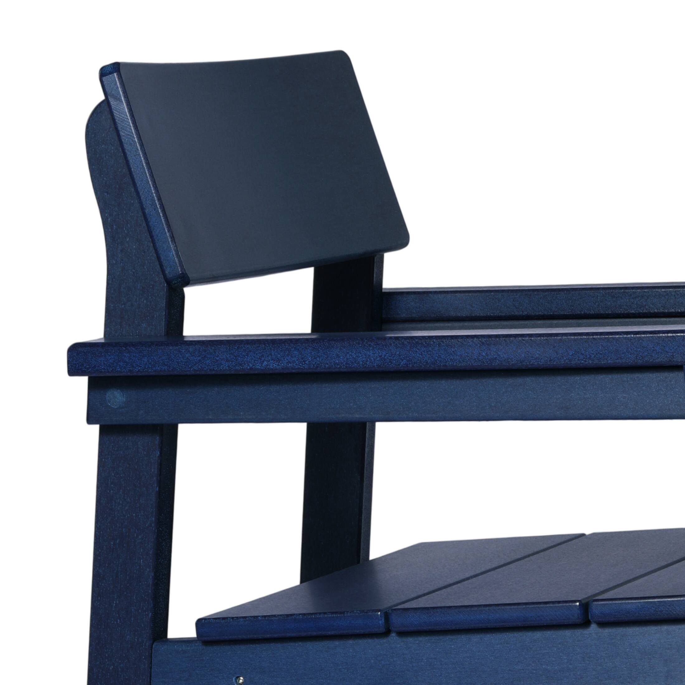 Alt View 2. WestinTrends - WestinTrends Paloma Modern HDPE Outdoor Patio Dining Arm Chairs (Set of 2) - Navy Blue.